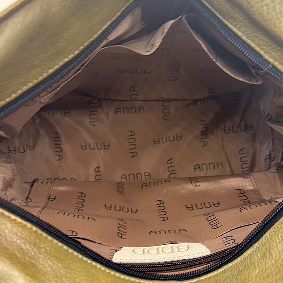 Anuschka Anna Beautiful Gray Flowers & Butterflies Shoulder Purse Bag w/ Wallet - Picture 8 of 14